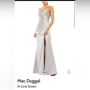 Mac Duggal Platinum strapped Gown for Weddings